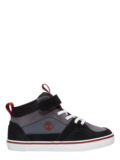 STONE JUMP MID Mixed leather sneakers dark gray suede - Baby Shoes