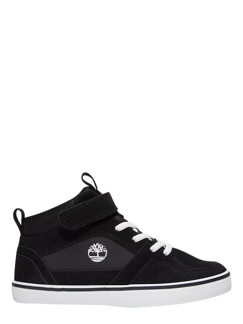STONE JUMP MID Mixed leather sneakers black suede - Baby Shoes