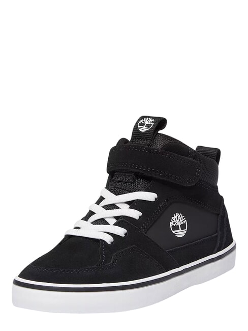 STONE JUMP MID Mixed leather sneakers black suede - Baby Shoes