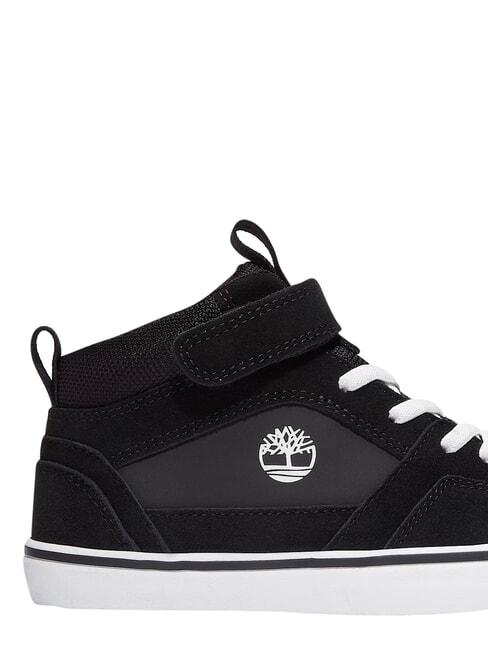 STONE JUMP MID Mixed leather sneakers black suede - Baby Shoes