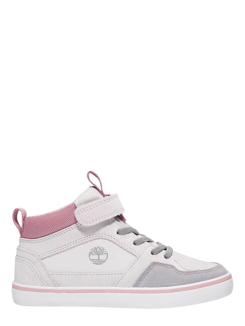 STONE JUMP MID Mixed leather sneakers light gray suede - Baby Shoes