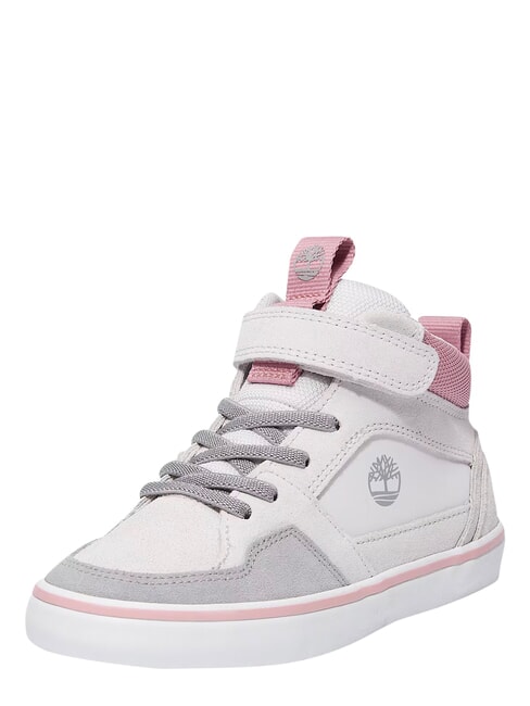 STONE JUMP MID Mixed leather sneakers light gray suede - Baby Shoes