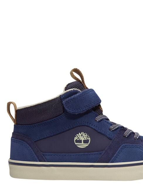 STONE JUMP MID Mixed leather sneakers dark blue - Baby Shoes