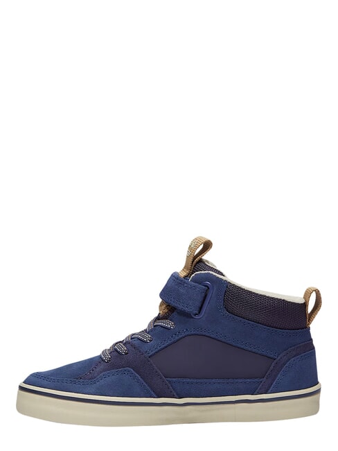 STONE JUMP MID Mixed leather sneakers dark blue - Baby Shoes