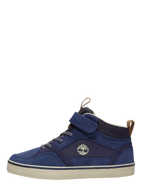 STONE JUMP MID Mixed leather sneakers dark blue - Baby Shoes