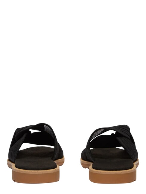 CALISTA BAY Mixed leather sandals black knit - Women&rsquo;s shoes