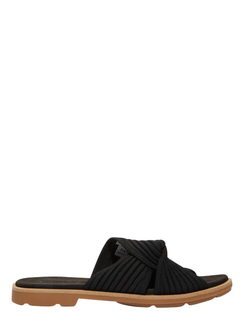 CALISTA BAY Mixed leather sandals black knit - Women&rsquo;s shoes
