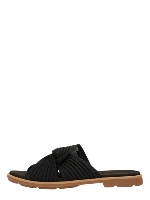 CALISTA BAY Mixed leather sandals black knit - Women&rsquo;s shoes