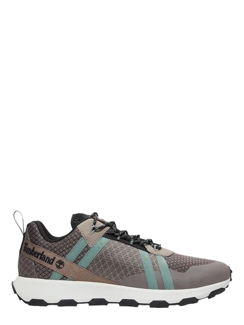 WINSOR TRAIL Mixed leather sneakers taupe mesh - Men&rsquo;s shoes