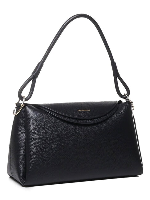 CAMPIONARIO - ECLYPS Shoulder bag in hammered leather Black - Women&rsquo;s Bags