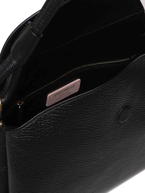 CAMPIONARIO - ECLYPS Shoulder bag in hammered leather Black - Women&rsquo;s Bags
