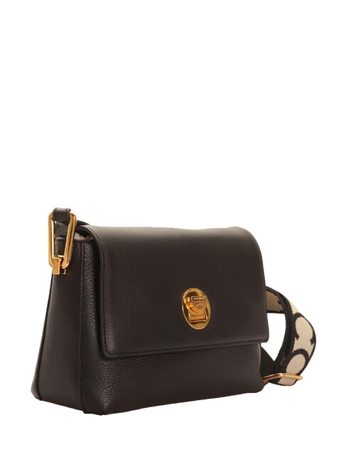 CAMPIONARIO - LIYA SIGNATURE Hammered leather shoulder bag Black - Women&rsquo;s Bags