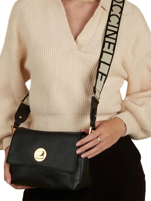 CAMPIONARIO - LIYA SIGNATURE Hammered leather shoulder bag Black - Women&rsquo;s Bags