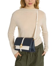 COCCINELLE CAMPIONARIO - DORIAN BICOLOR Leather shoulder bag midnig.b/blanco - Women&rsquo;s Bags - 2