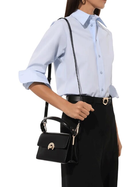 CAMPIONARIO - BINXIE SHINY CALF Mini handbag with shoulder strap Black - Women&rsquo;s Bags