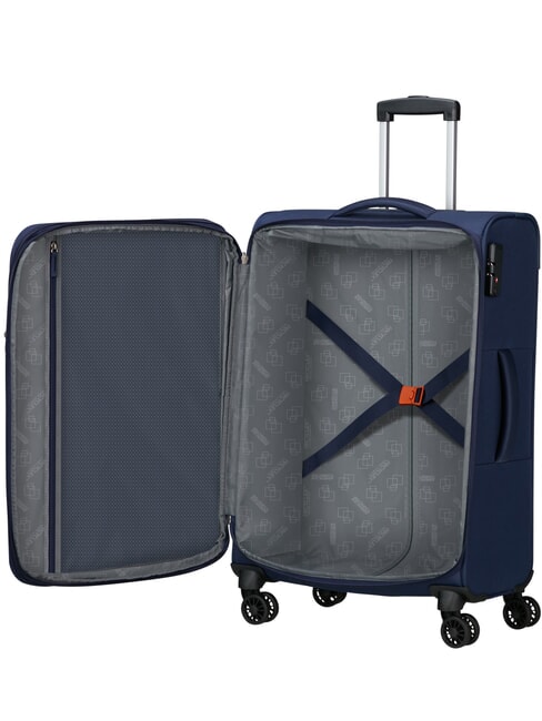 AIR WAVE Medium Trolley, Expandable navy/orange - Semi-rigid Trolley Cases