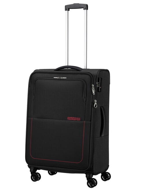 AIR WAVE Medium Trolley, Expandable BLACK / RED - Semi-rigid Trolley Cases