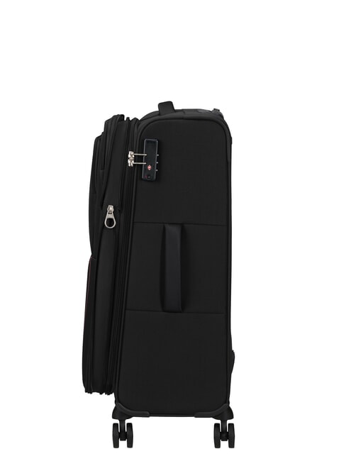 AIR WAVE Medium Trolley, Expandable BLACK / RED - Semi-rigid Trolley Cases