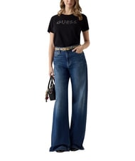 GUESS STUDS SCRIPT Short-sleeved T-shirt jetbla - T-shirt - 4