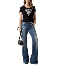 GUESS ZEBRA TRIANGLE Short-sleeved T-shirt jetbla - T-shirt - 3