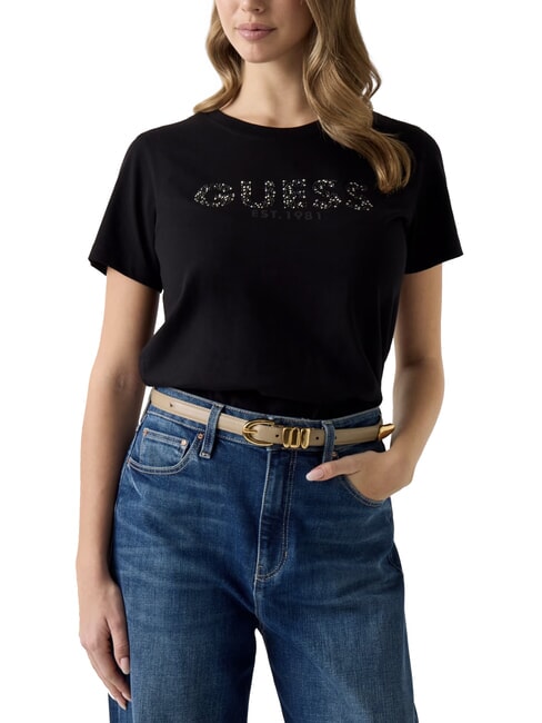 STUDS SCRIPT Short-sleeved T-shirt jetbla - T-shirt
