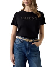 GUESS STUDS SCRIPT Short-sleeved T-shirt jetbla - T-shirt - 2