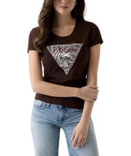 GUESS ZEBRA TRIANGLE Short-sleeved T-shirt regal brown - T-shirt - 2