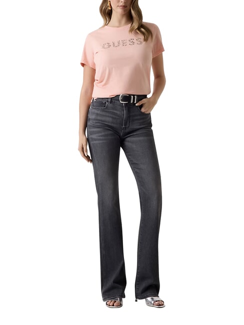STUDS SCRIPT Short-sleeved T-shirt peach creams - T-shirt