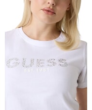 GUESS STUDS SCRIPT Short-sleeved T-shirt purwhite - T-shirt - 5