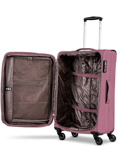 ECO-MOOD Medium size expandable trolley flamingo - Semi-rigid Trolley Cases