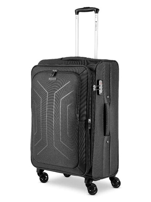HEXA SOFT Medium Trolley, Expandable Black - Semi-rigid Trolley Cases