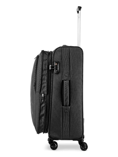 HEXA SOFT Medium Trolley, Expandable Black - Semi-rigid Trolley Cases