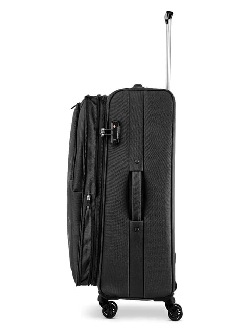 HEXA SOFT Large, expandable trolley Black - Semi-rigid Trolley Cases