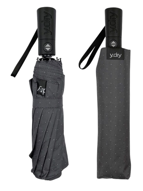 DANDY Automatic folding umbrella dark black polka dots - Umbrellas