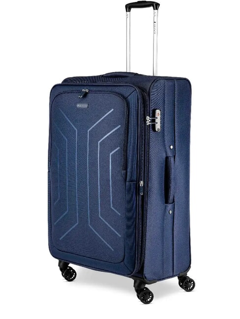 HEXA SOFT Large, expandable trolley blu navy - Semi-rigid Trolley Cases