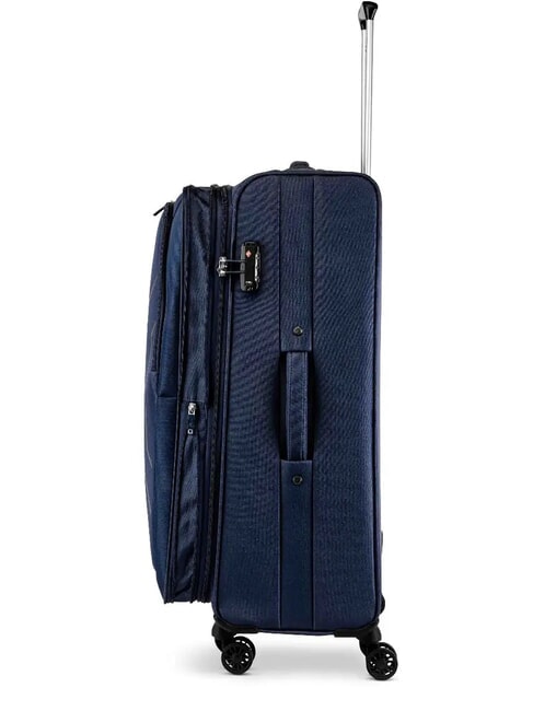 HEXA SOFT Large, expandable trolley blu navy - Semi-rigid Trolley Cases