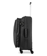 R RONCATO HEXA SOFT Expandable Cabin + Medium + Large Trolley Set Black - Trolley Set - 4