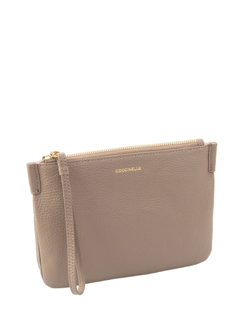 LORINE Leather clutch bag warm taupe - Women&rsquo;s Bags