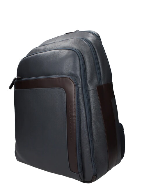 X1 15.6" leather laptop backpack blue / brown - Laptop backpacks