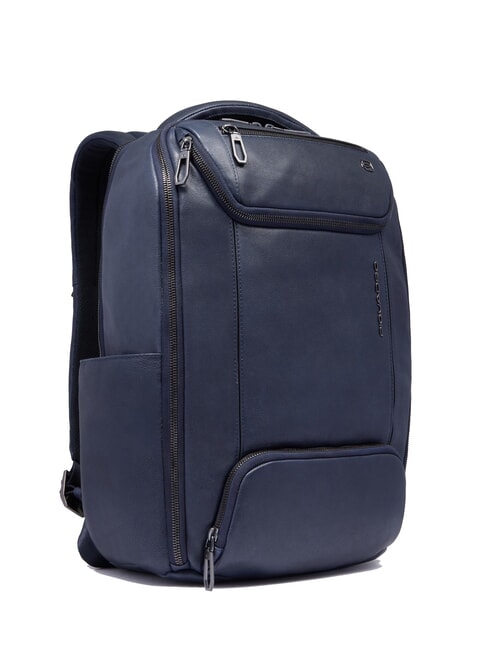 CRONUS 14" laptop backpack, in leather blue - Laptop backpacks