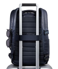 PIQUADRO CRONUS 14" laptop backpack, in leather blue - Laptop backpacks - 3