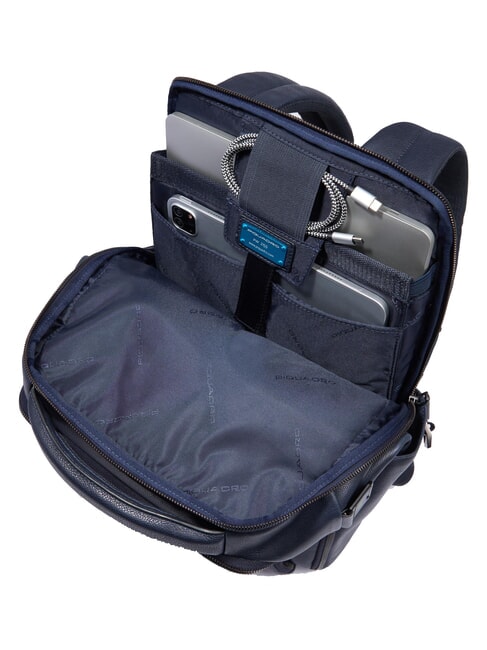 CRONUS 14" laptop backpack, in leather blue - Laptop backpacks