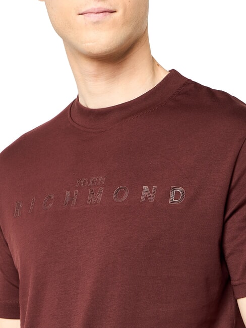 SOULOKU T-shirt with embossed logo bitter chocolate - T-shirt