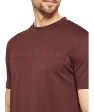 JOHN RICHMOND SOULOKU T-shirt with embossed logo bitter chocolate - T-shirt - 3