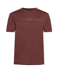 JOHN RICHMOND SOULOKU T-shirt with embossed logo bitter chocolate - T-shirt - 5