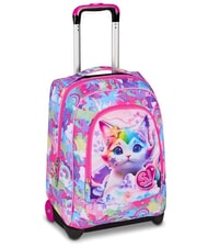 SJGANG CUCCIOLI 2-wheel trolley backpack, fixed fuxiafluo - Backpack trolleys - 5