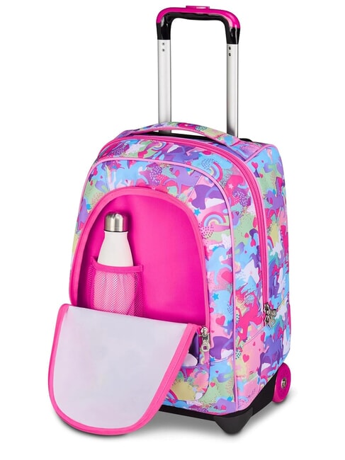 CUCCIOLI 2-wheel trolley backpack, fixed fuxiafluo - Backpack trolleys