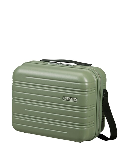 HIGH TURN Hard beauty case with shoulder strap matt sage khaki - Beauty Case