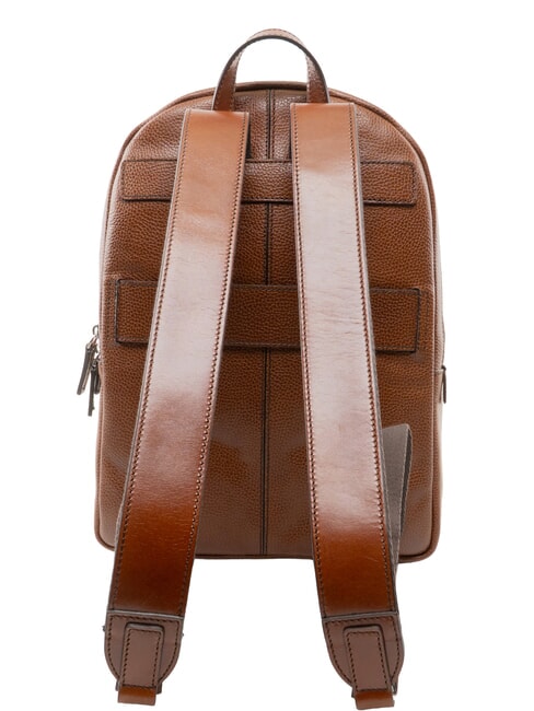 BIAGIO Leather backpack, 13" laptop holder brown 14/ruthenium palladium - Backpacks & School and Leisure