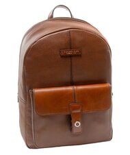 THE BRIDGE BIAGIO Leather backpack, 13" laptop holder brown 14/ruthenium palladium - Backpacks & School and Leisure - 4